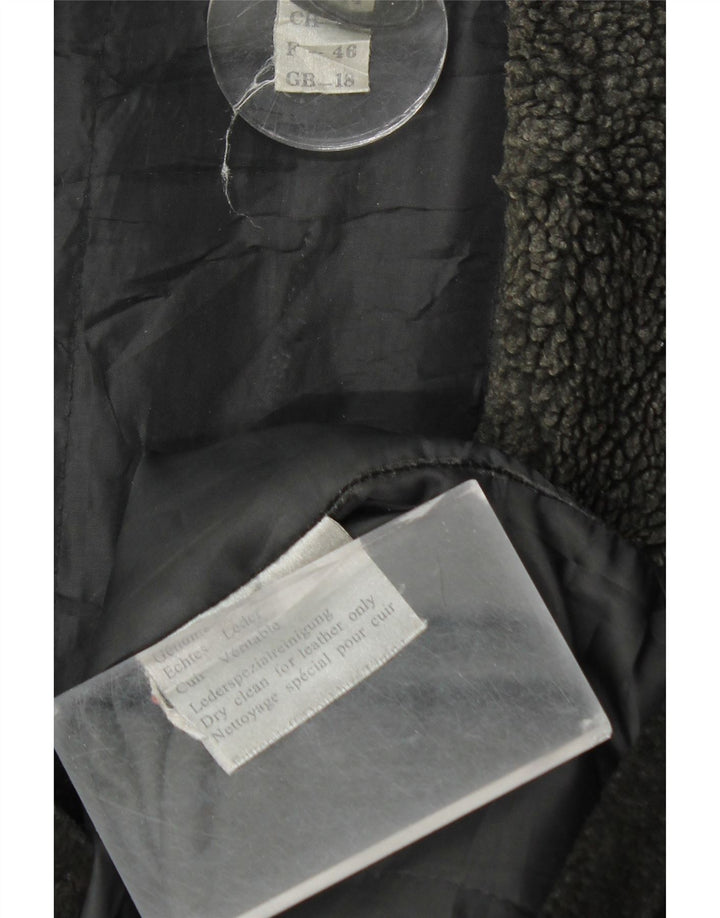 VINTAGE ženski gornji kaput od antilopa UK 18 XL crna koža