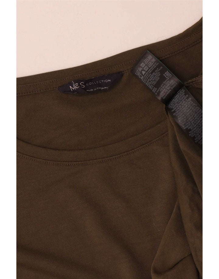 Marks & Spencer ženska prevelika majica dugih rukava s grafikom UK 18 XL Kaki