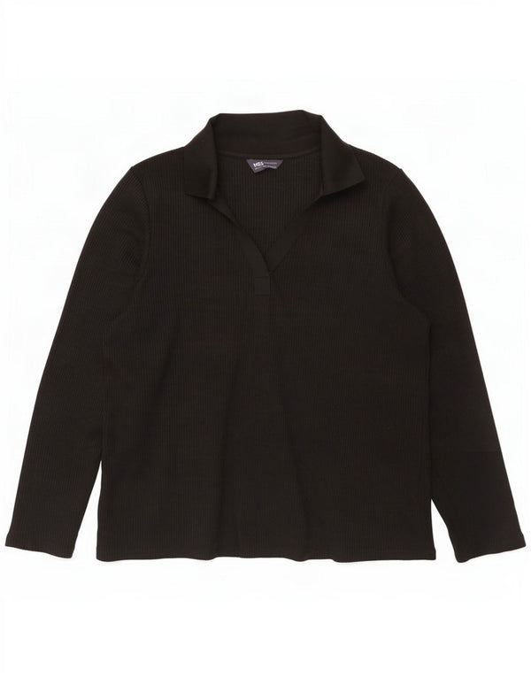 Marks & Spencer ženska polo majica dugih rukava UK 20 2XL crni poliester
