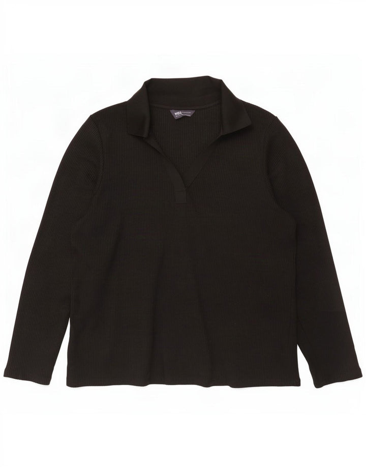 Marks & Spencer ženska polo majica dugih rukava UK 20 2XL crni poliester
