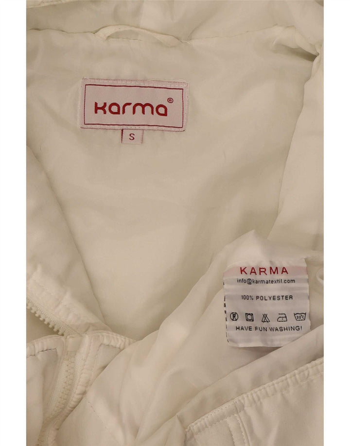 Karma ženska podstavljena jakna s kapuljačom UK 10 Mali bijeli poliester u boji