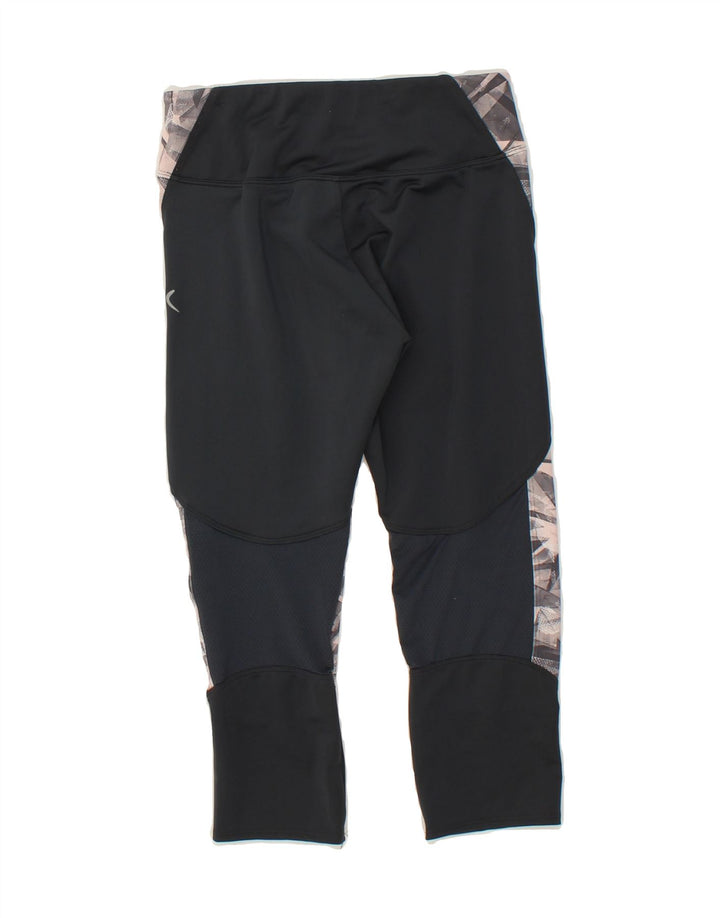 DECATHLON Girls Leggings 10-11 Years Black Geometric Polyester Vintage Decathlon and Second-Hand Decathlon from Messina Hembry 