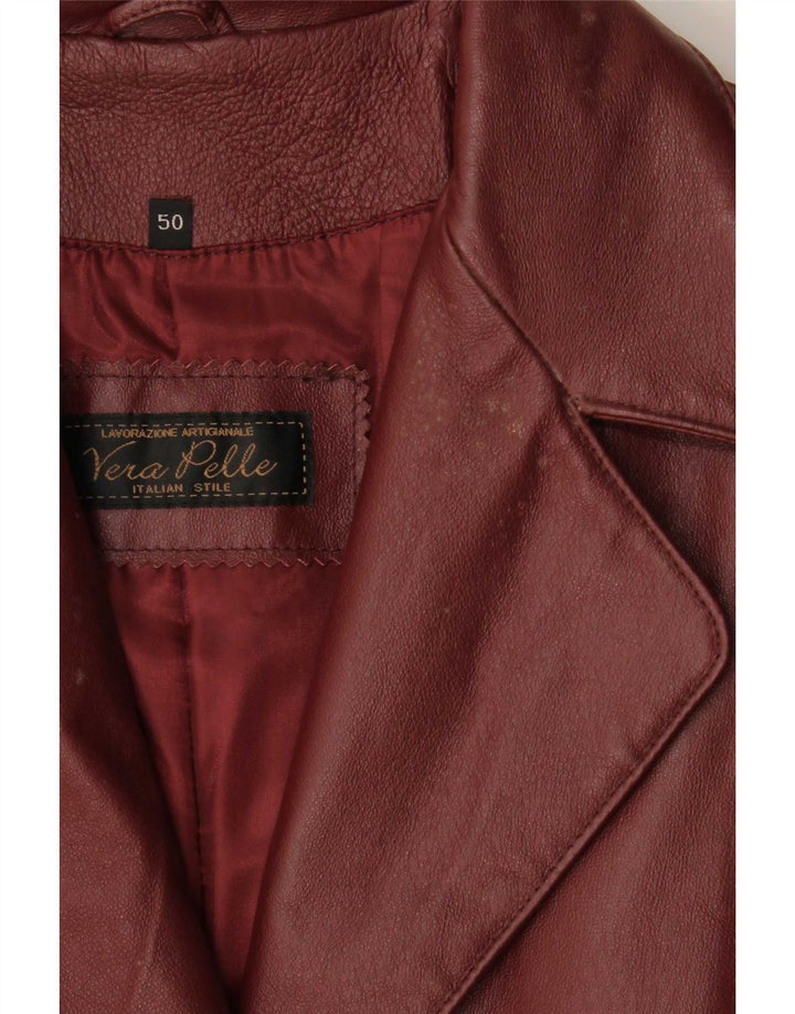 Vintage ženski kožni kaput IT 50 XL bordo koža