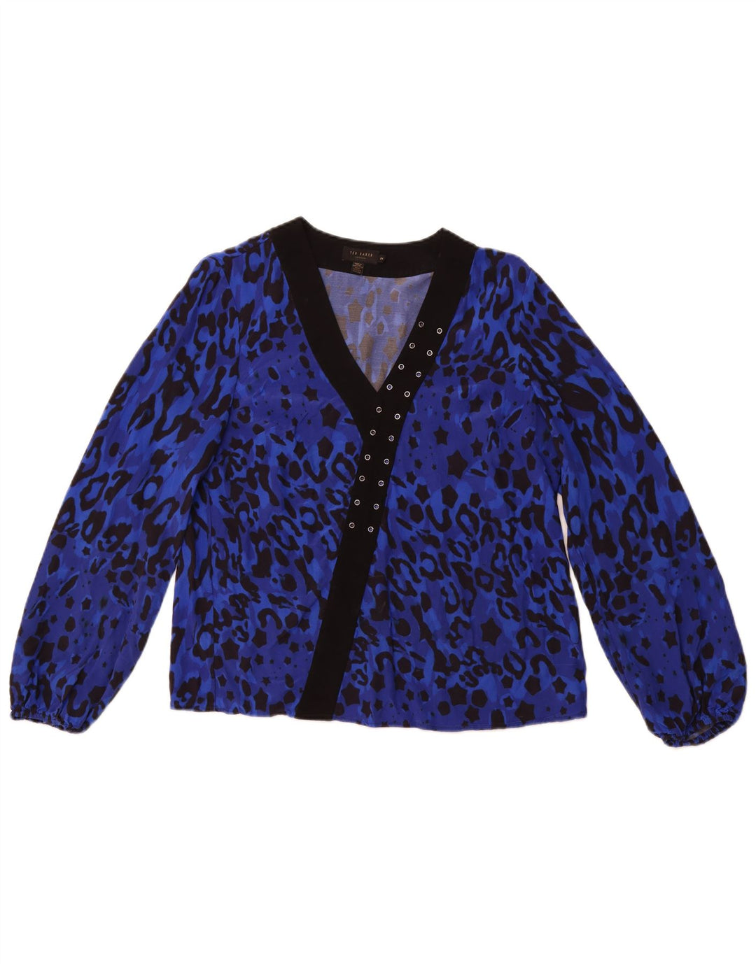 TED BAKER Ženska bluza dugih rukava, top veličina 2, mali plavi životinjski print