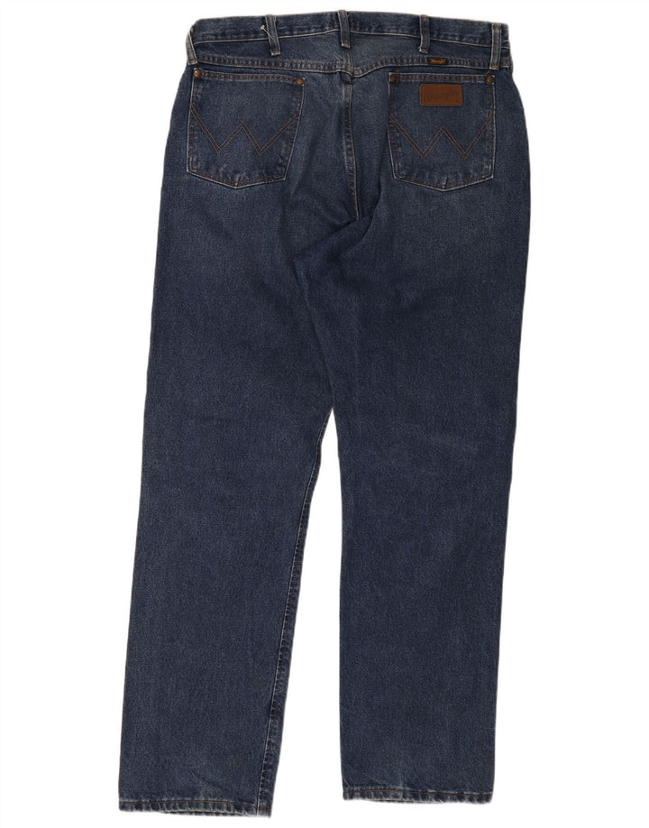 Wrangler muške ravne traperice W38 L32 plavi pamuk
