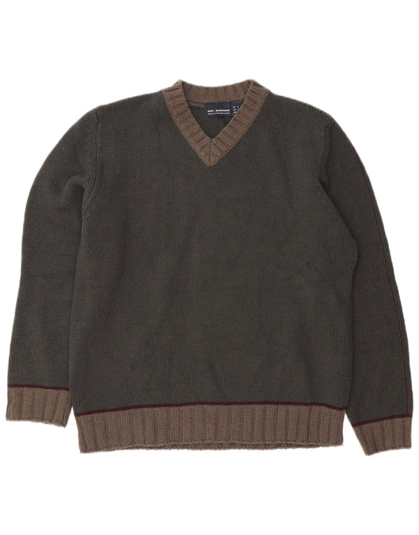 ZARA muški džemper s V-izrezom, srednji kaki akril