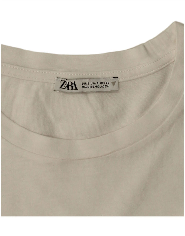 Zara ženska prevelika majica kratkih rukava UK 10 Mala bijela