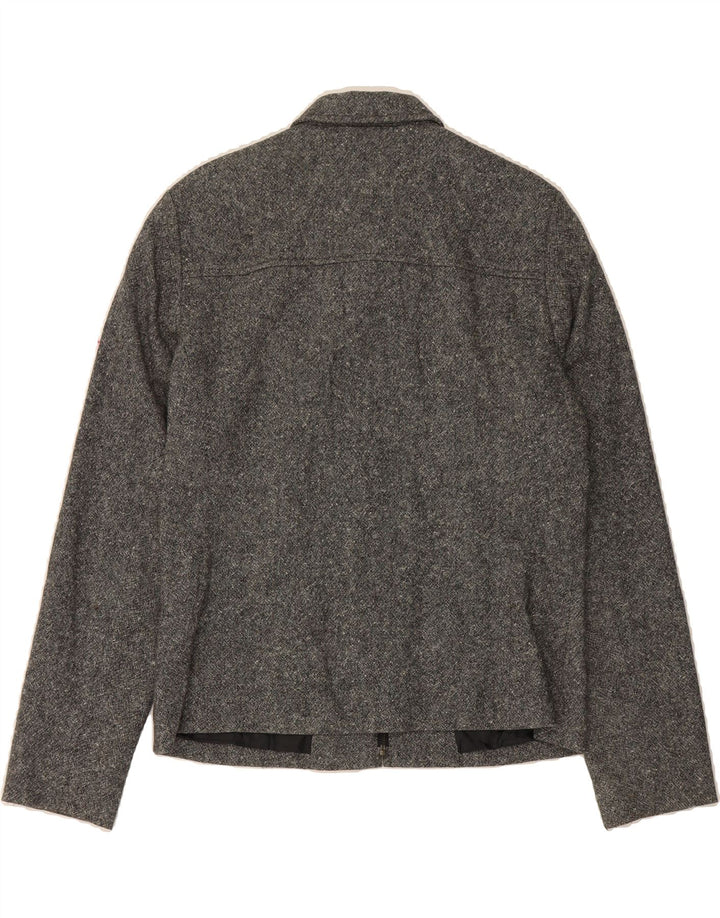 EDDIE BAUER Womens Tall Bomber Jacket UK 16 Large Grey Wool Vintage Eddie Bauer and Second-Hand Eddie Bauer from Messina Hembry 