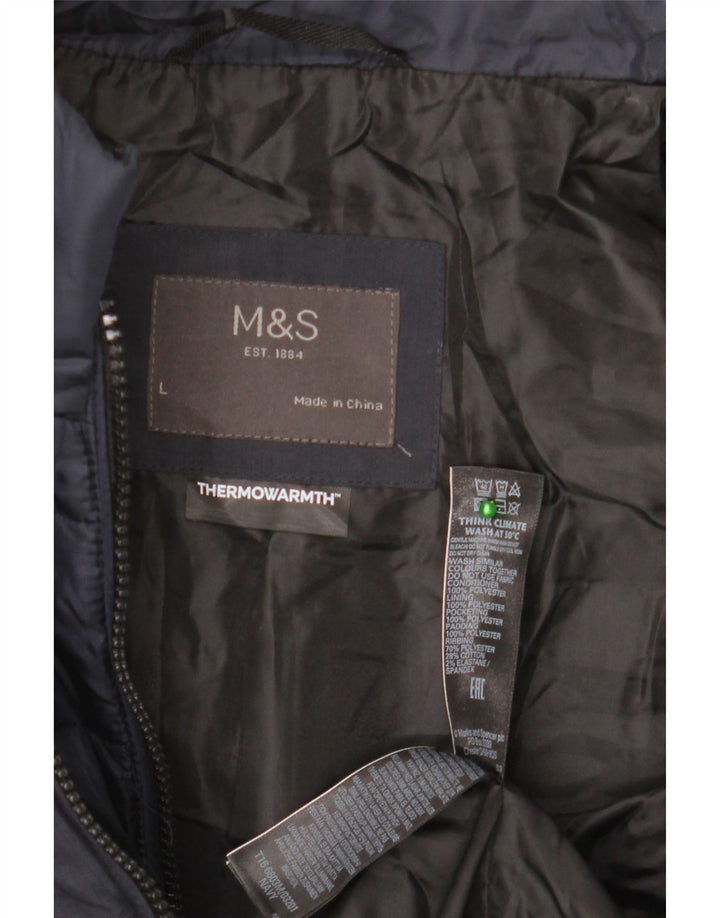 Marks & Spencer muška podstavljena jakna UK 40 veliki tamnoplavi poliester