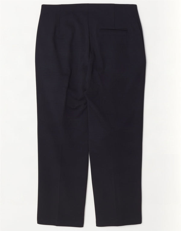Marks & Spencer Womens Crop Chino Trousers UK 14 Large W32 L26 Navy Blue