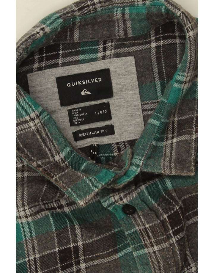 Quiksilver muška flanelska košulja standardnog kroja, veliki sivi karirani pamuk