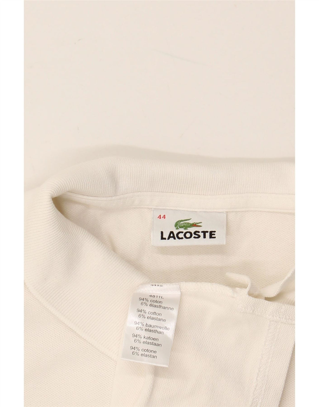 LACOSTE ženska polo majica, velika bijela pamučna veličina 44