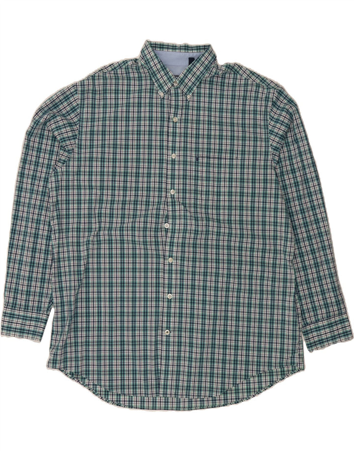 IZOD Mens Big & Tall Shirt 2XL Green Check Cotton Vintage Izod and Second-Hand Izod from Messina Hembry 