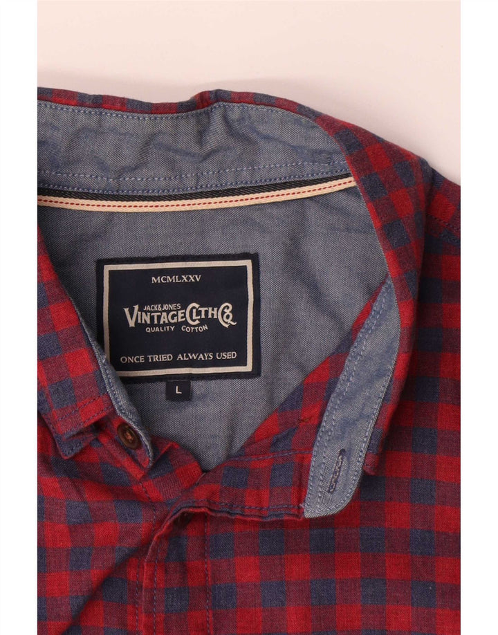 Jack & Jones muška majica kratkih rukava Veliki crveni pamuk od ginghama