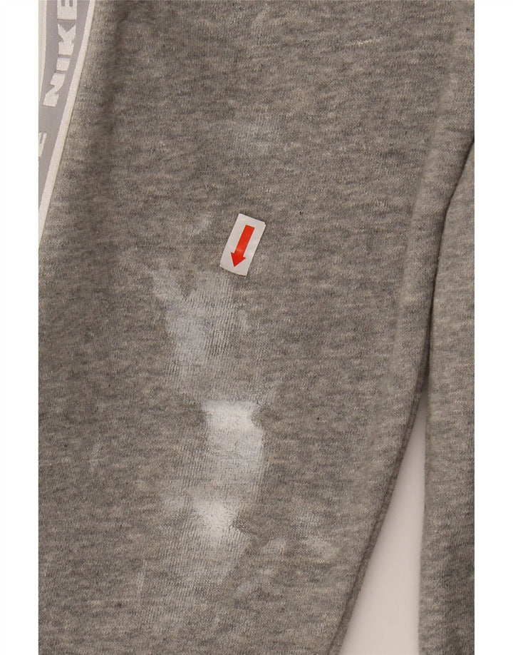 NIKE Mens Graphic Hoodie Jumper Medium Grey Cotton