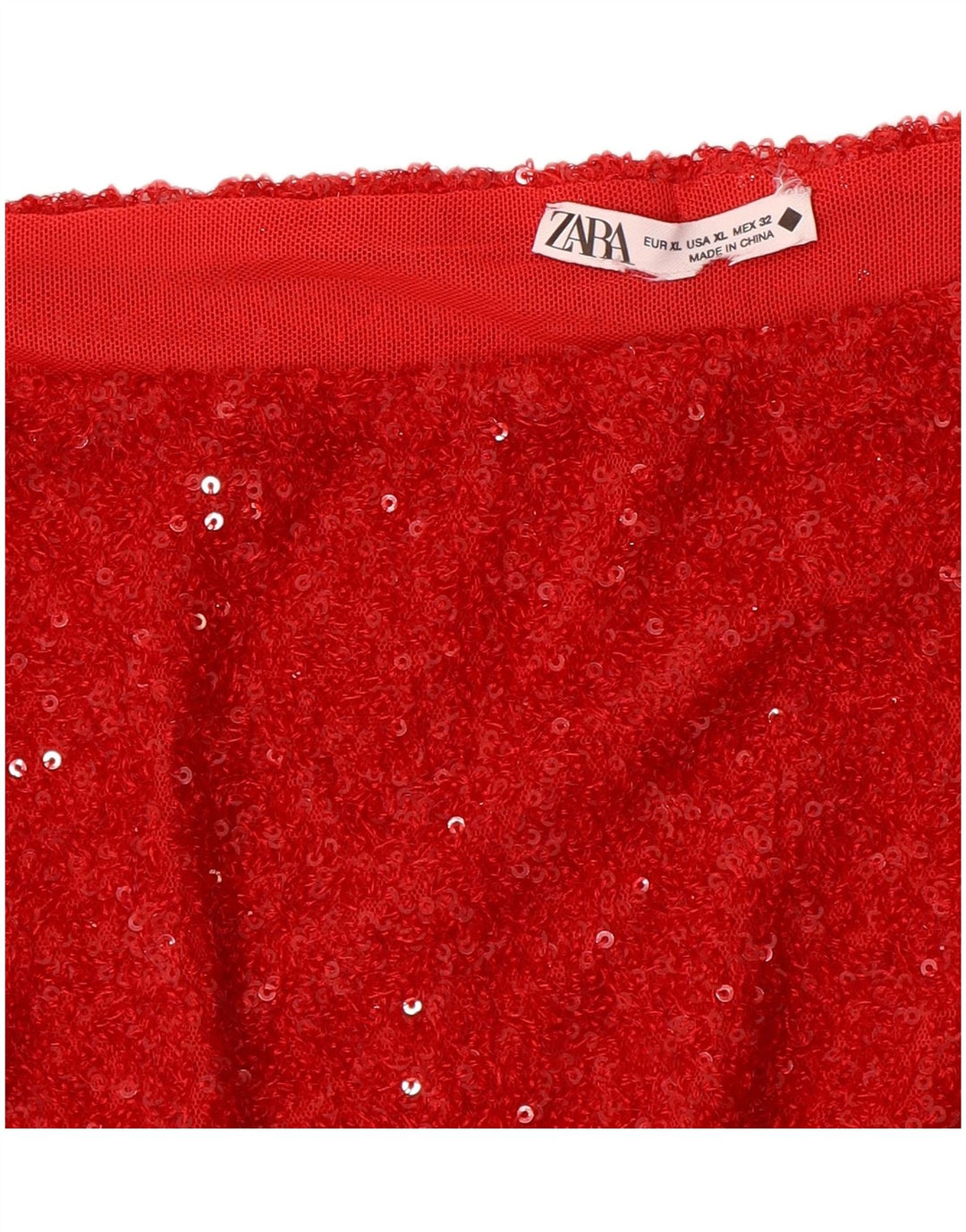 ZARA Womens Hot Pants XL W36 Red