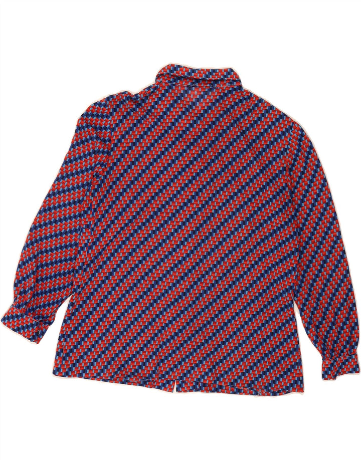 VINTAGE Womens Shirt UK 16 Large Red Striped Vintage Vintage and Second-Hand Vintage from Messina Hembry 