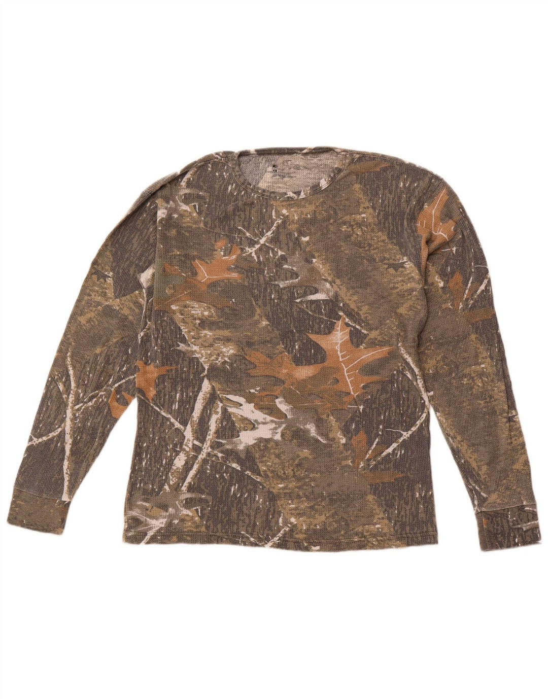 VINTAGE muška majica dugih rukava, veliki bež maskirni pamuk