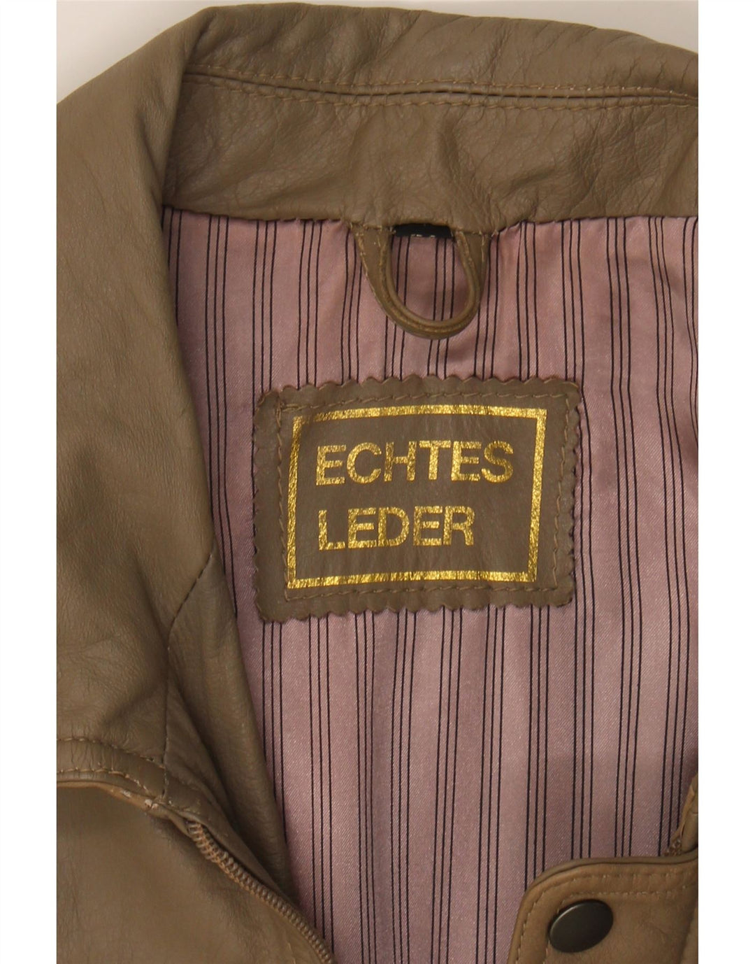 VINTAGE Mens Leather Jacket UK 40 Large Beige Leather Vintage Vintage and Second-Hand Vintage from Messina Hembry 