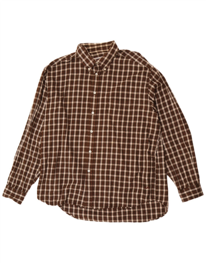Fila muška flanelska košulja XL, smeđi karirani pamuk