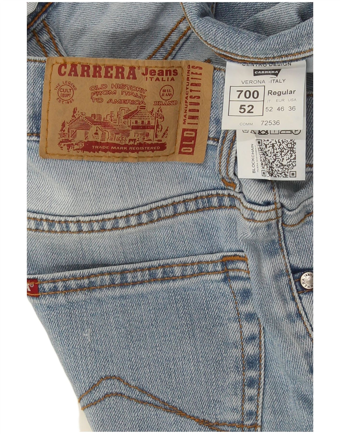 Carrera Mens 700 Slim Jeans W36 L30 Plavi pamuk
