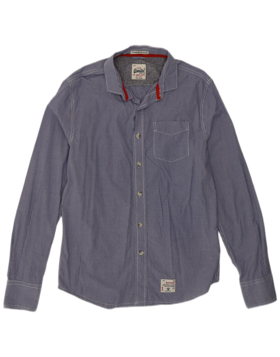 Superdry muška košulja Large Blue Gingham pamuk