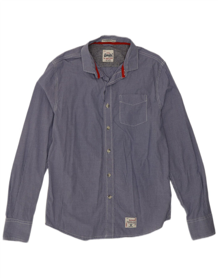 Superdry muška košulja Large Blue Gingham pamuk