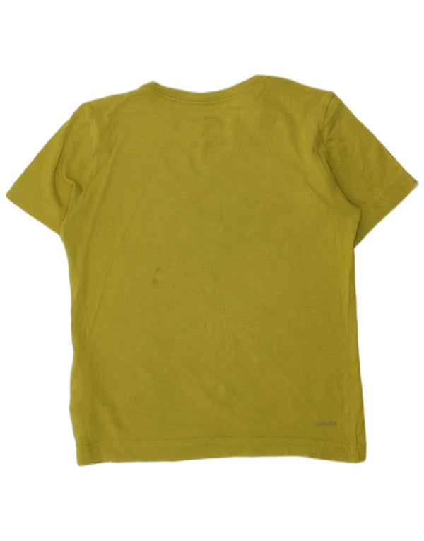ADIDAS Boys Climalite Graphic T-Shirt Top 5-6 Years Green Pamuk