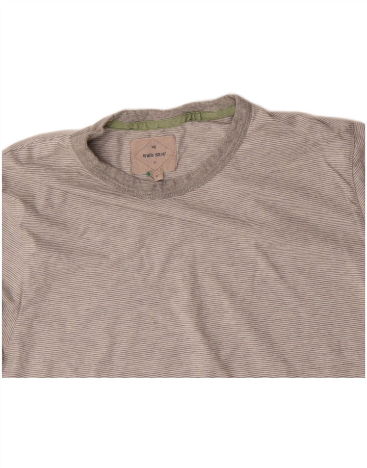 WHITE STUFF Muška majica kratkih rukava, pamuk srednje sive pruge