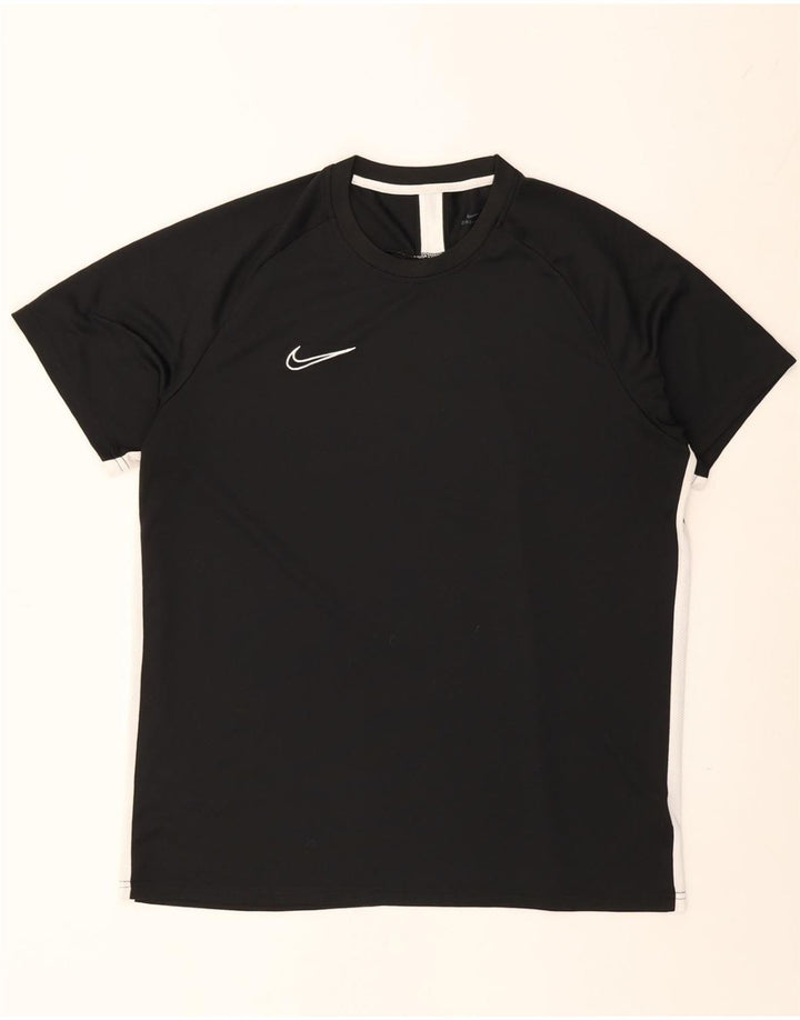 NIKE Mens Dri Fit T-Shirt Top 2XL Black Colourblock Polyester