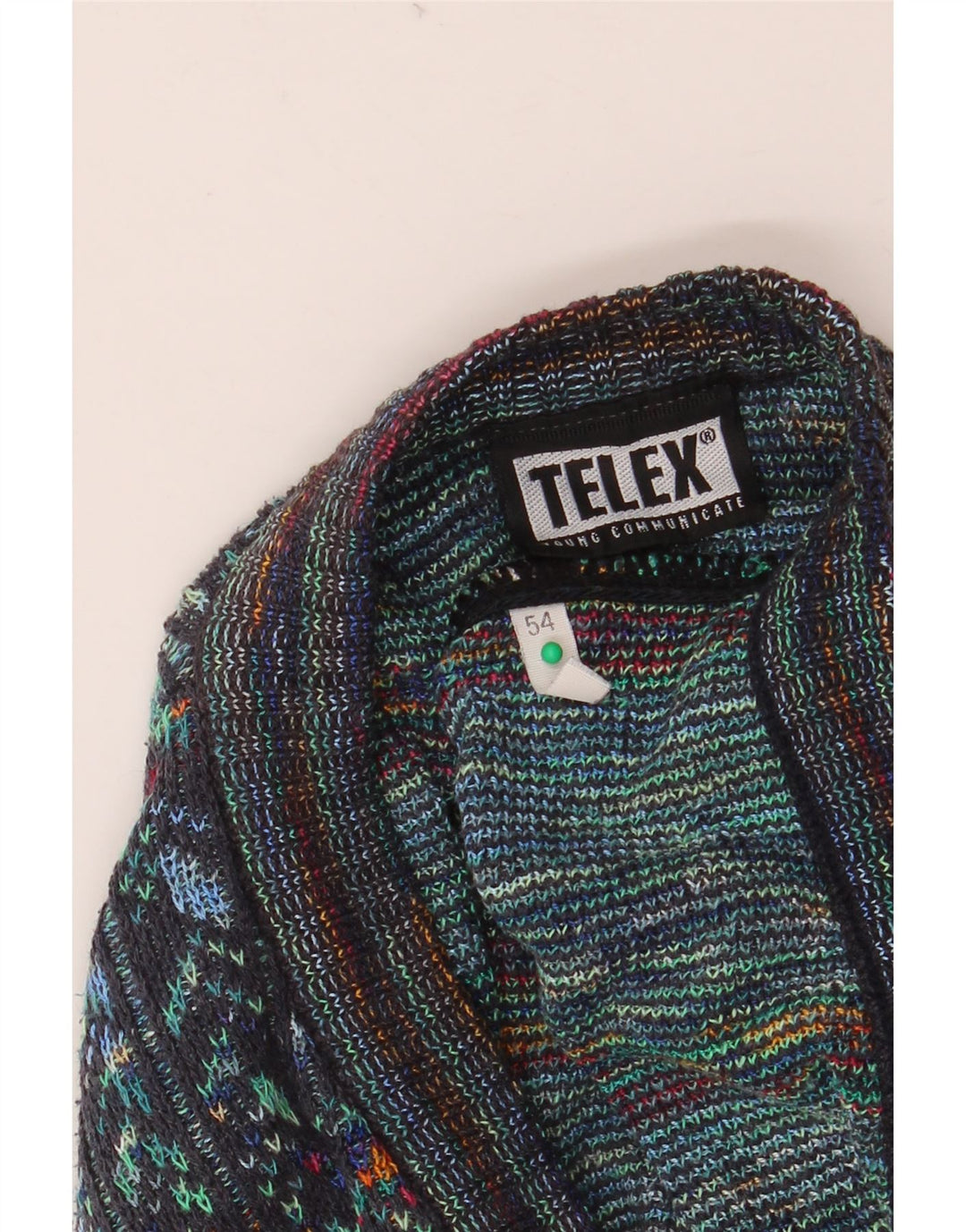 Vintage muški kardigan pulover IT 54 XL Višebojni geometrijski