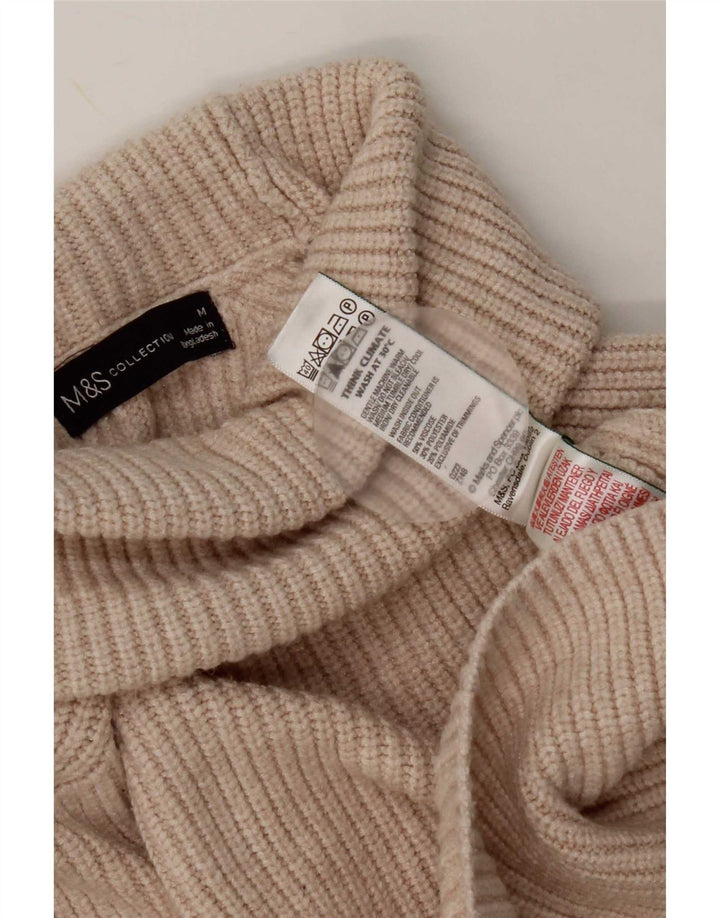 Marks & Spencer ženski pulover s rol izrezom UK 14 srednje bež viskoza