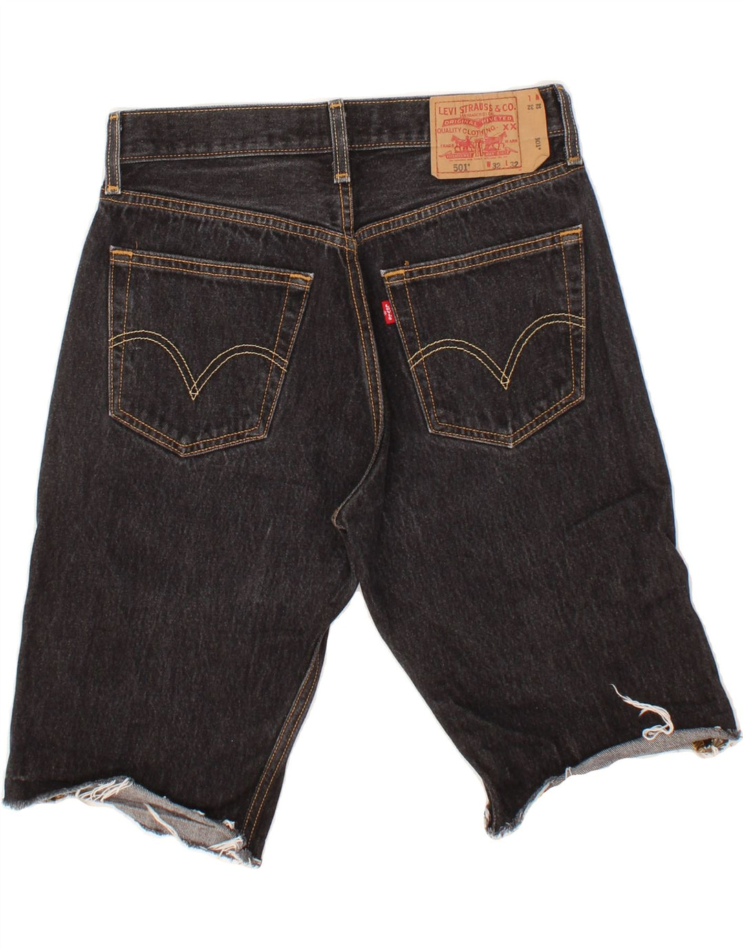 LEVI'S muške kratke traper hlače 501 W32 srednje crni pamuk