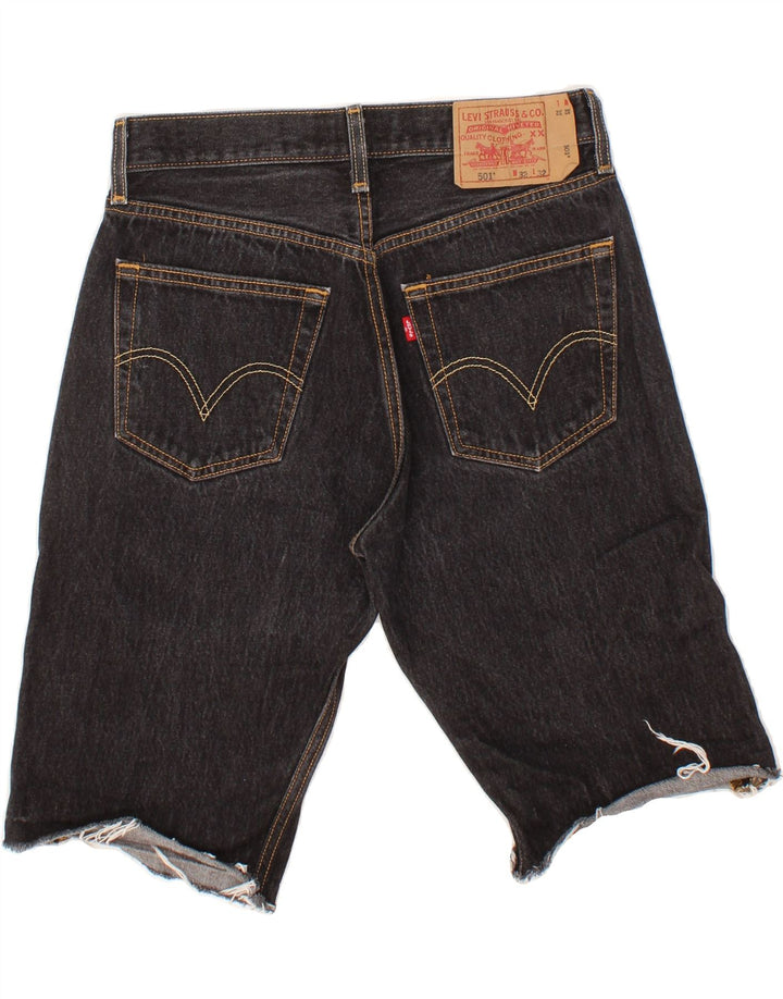 LEVI'S muške kratke traper hlače 501 W32 srednje crni pamuk