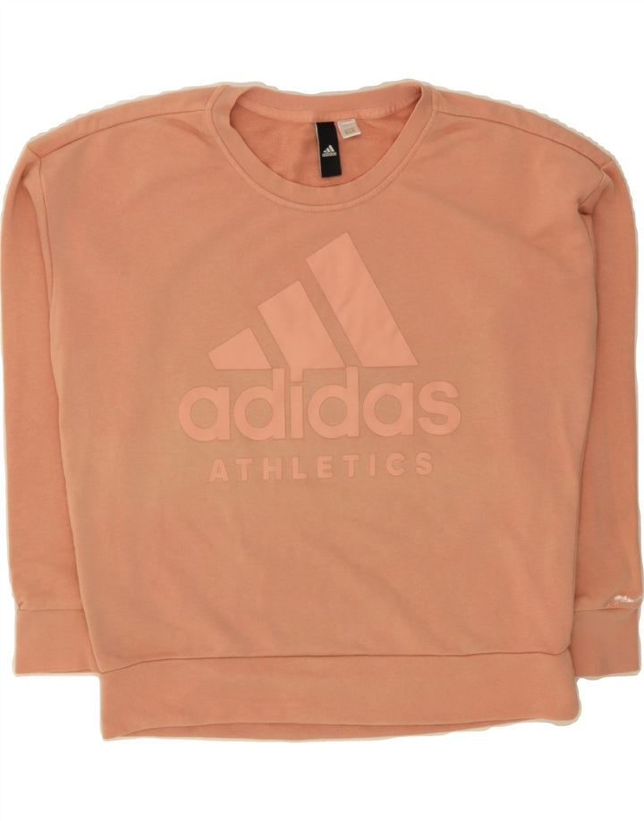 ADIDAS Womens Graphic Oversized Sweatshirt Jumper UK 16 Large Pink Vintage Adidas and Second-Hand Adidas from Messina Hembry 
