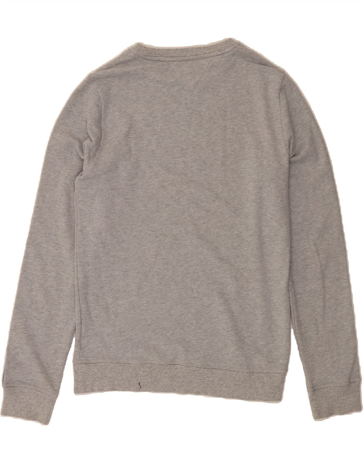 TOMMY HILFIGER Mens Graphic Sweatshirt Jumper Medium Grey Cotton Vintage Tommy Hilfiger and Second-Hand Tommy Hilfiger from Messina Hembry 