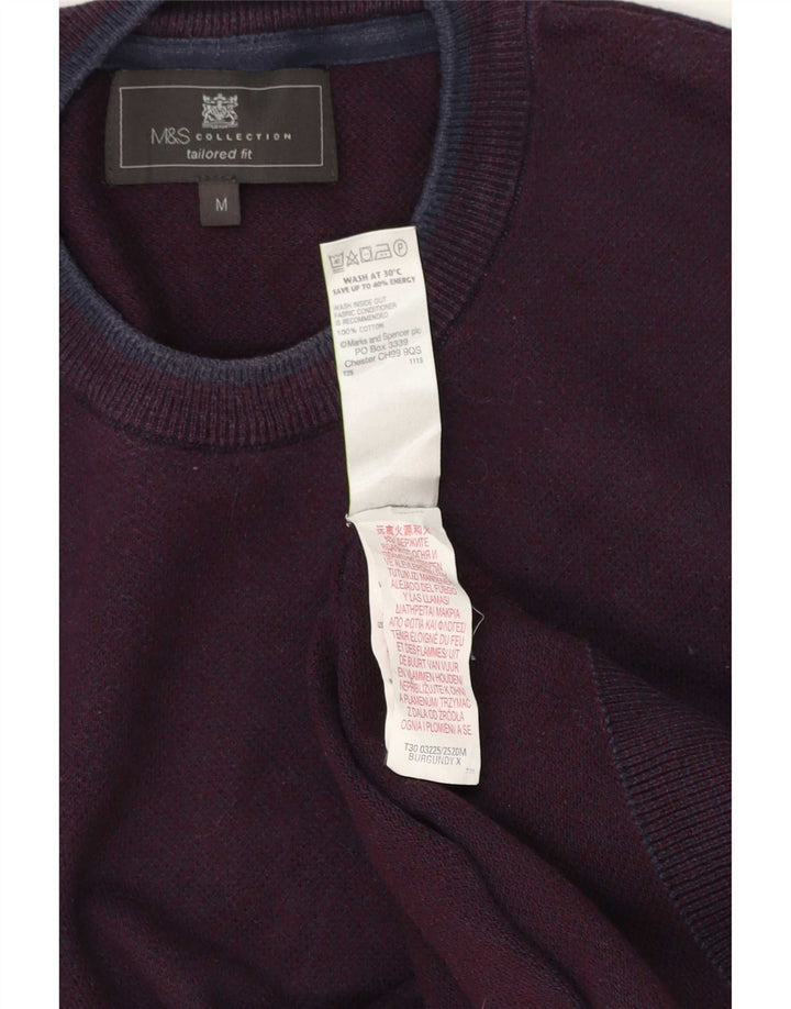 Marks & Spencer muški pulover s okruglim izrezom po mjeri, srednje tamnocrvene boje