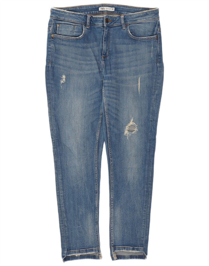 Zara ženske uske traperice s oštećenim izgledom EU 44 XL W34 L27 plave