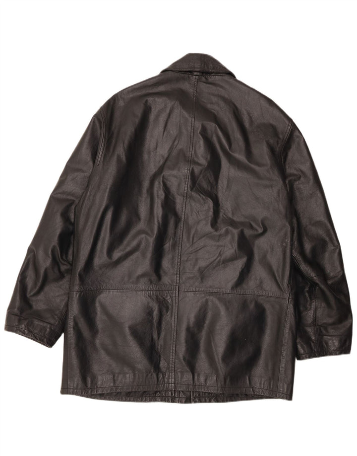 VINTAGE muška kožna jakna IT 50 velika crna koža