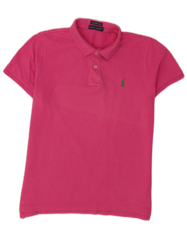 Ralph Lauren ženska uska polo majica UK 16 Veliki ružičasti pamuk