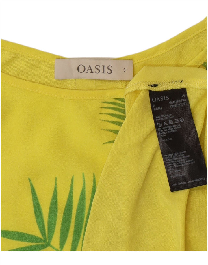 Oasis gornji dio ženske tunike UK 10 malih žutih cvjetnih poliestera