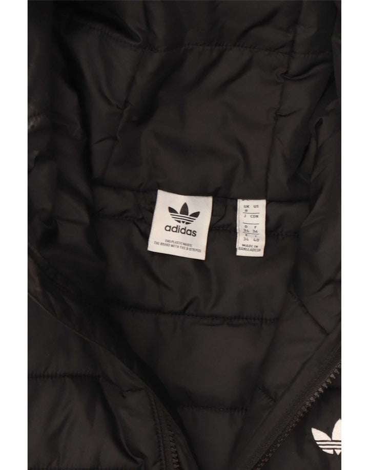 Adidas ženska podstavljena jakna s kapuljačom UK 8 Mala crna poliester