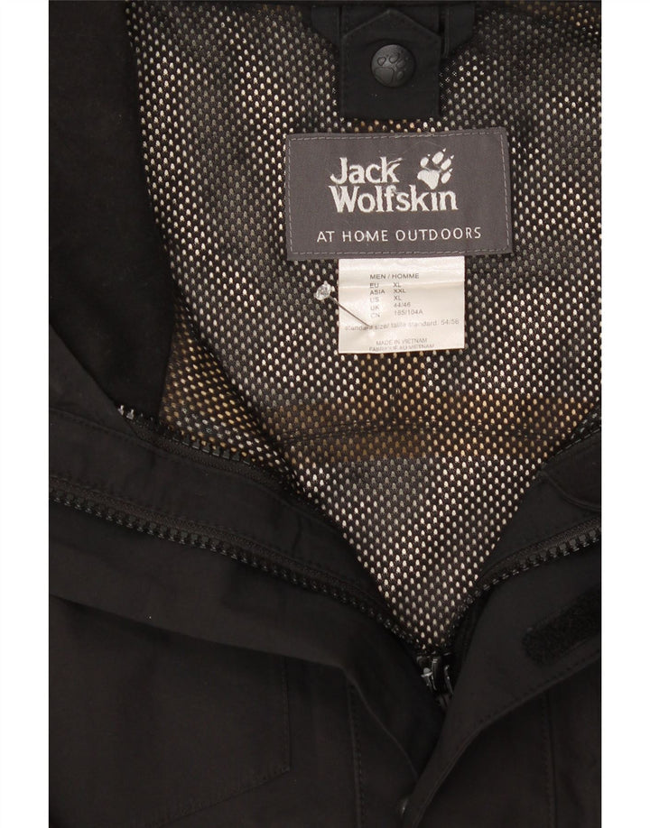 JACK & JONES Mens Windbreaker Jacket UK 44/46 XL Black Polyester Vintage Jack & Jones and Second-Hand Jack & Jones from Messina Hembry 