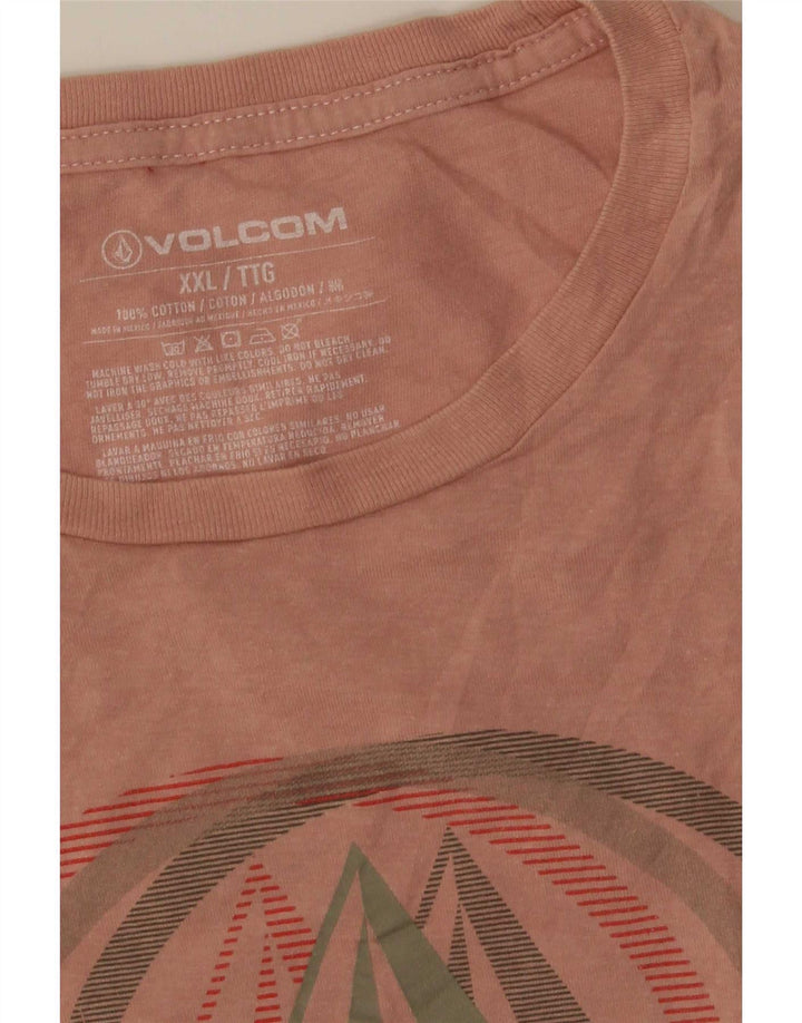 Volcom muška majica kratkih rukava s grafičkim motivima 2XL, ružičasti pamuk