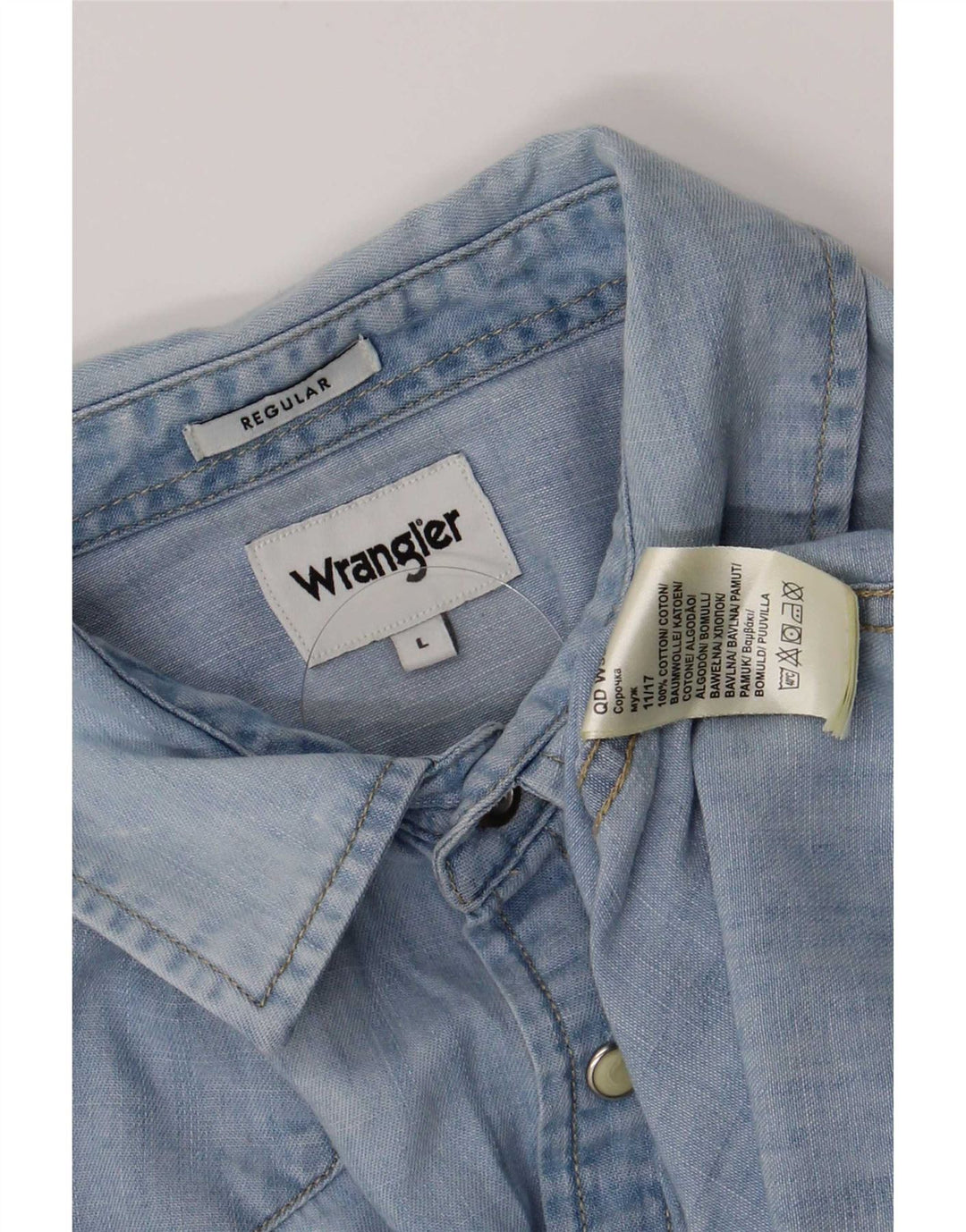 Wrangler muška traper košulja regularnog kroja, veliki plavi pamuk