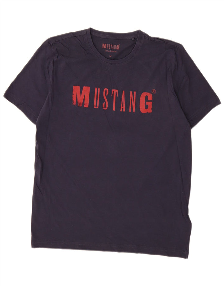 Mustang muška majica s grafičkim motivima srednje tamnoplavi pamuk