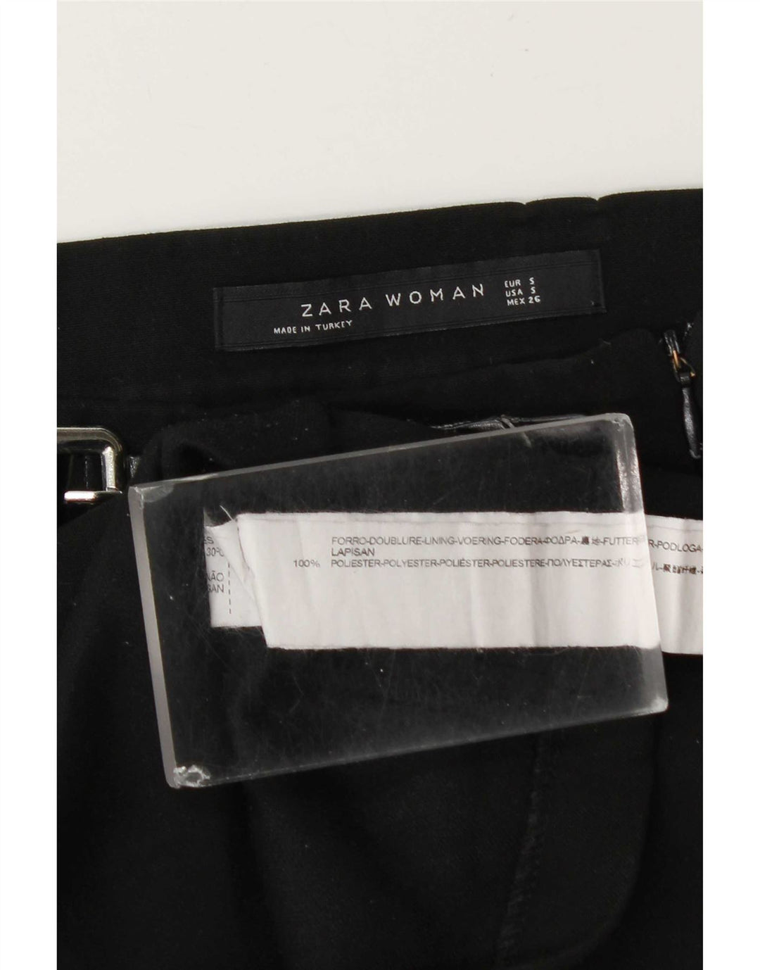 Zara ženska mini suknja mala W27 crni poliester