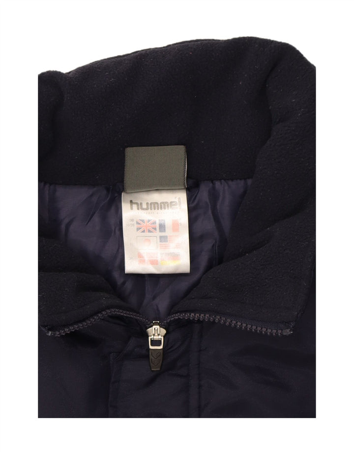 HUMMEL Mens Oversized Hooded Windbreaker Jacket UK 36/38 Small Navy Blue