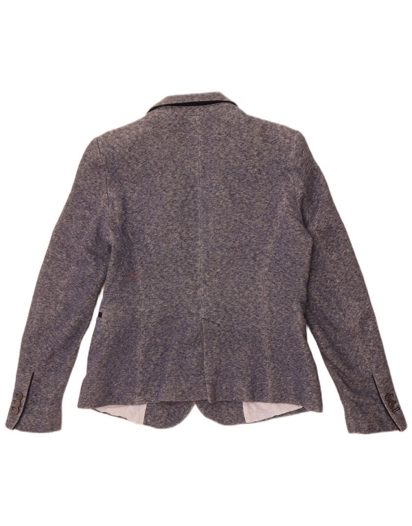 Zara ženski sako s jednim gumbom, UK 18 XL, plavi flekasti pamuk