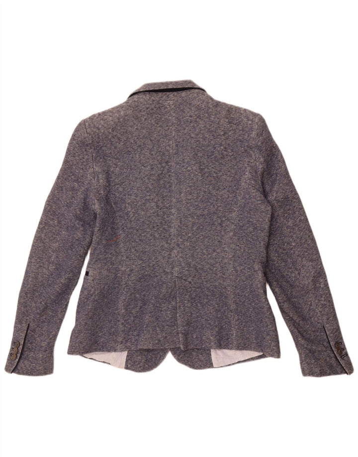 Zara ženski sako s jednim gumbom, UK 18 XL, plavi flekasti pamuk